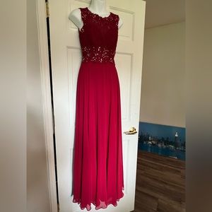 Red lace dress
